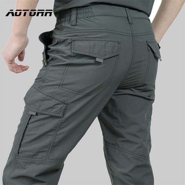 

breathable waterproof hiking pants men thin quick dry trousers outdoor climbing male military tactical cargo sweatpants 220330, Black