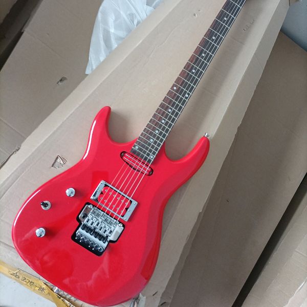 

6 strings left handed red electric guitar with rosewood fretboard