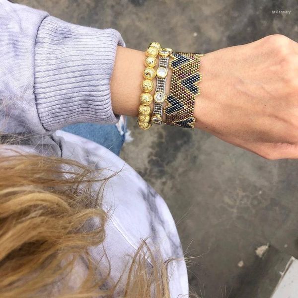 Charm Armbänder Go2Boho 2022 Miyuki Perlen Set Gold Farbe Perlen Schmuck Strass Armband für Frauen Mexikanisches Herz Pulseras FemmeCharm Lars