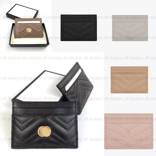 

genuine leather purse card holder single wallet men women's holders luxurys designer handbag coin black lambskin wallets key pocket int, Brown;gray