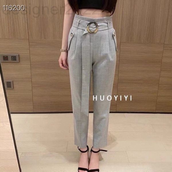 

women's jeans designer shenzhen nanyou early autumn high waist slim check women's pants versatile casual straight ex30, Blue
