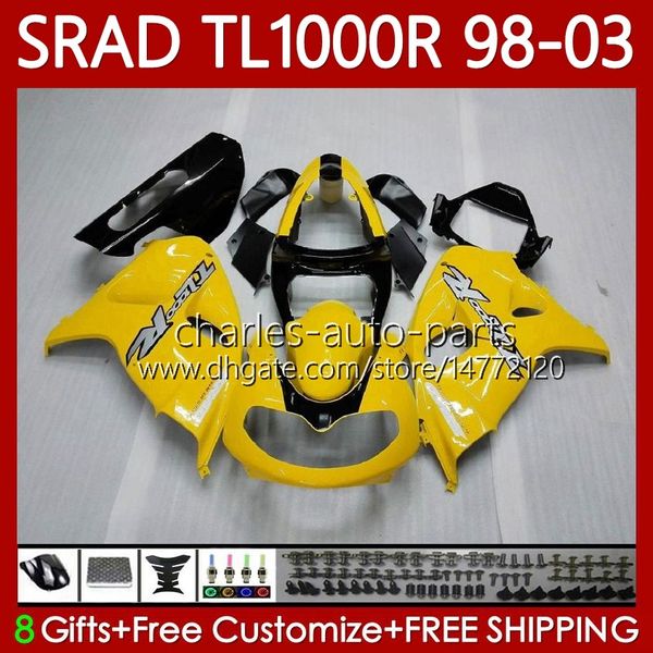 Fábrica Amarelo OEM Bodywork para Suzuki SRAV TL1000R TL-1000 TL 1000 R 98-03 Corpo 118No.13 TL-1000R TL1000 R 98 99 00 01 02 03 TL 1000R 1998 1999 2000 2003 Kit de justo