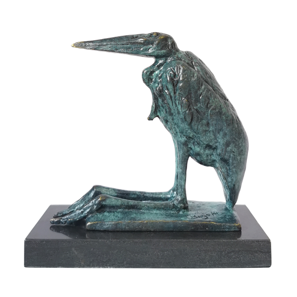 

bird figurine sculpture bronze green vintage art wild animal statue copper home ornaments cabinet display present, Silver