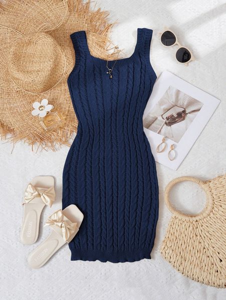 

cable knit tank sweater dress k6ui#, White;black