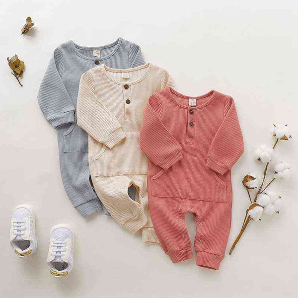 

newborn baby romper 2022 new baby girl boy clothes jumpsuits spring autumn warm long sleeve rompers newborn clothes g220521, Blue