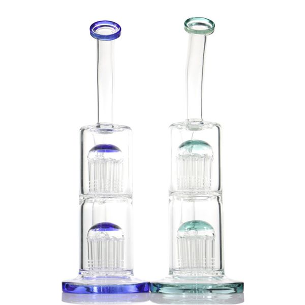 Cachimbo de água 12.4 braço árvore perc vidro água bongos inebriantes dab rigs reciclador queimador de óleo cachimbo bongo 18,8 mm junta 4 cores