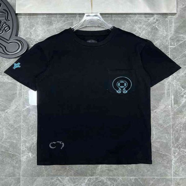 

brand luxury mens t shirts ch man t-shirt horseshoe flower tees summer classic cross sanskrit letter short sleeve designer tshirts women shi, White;black