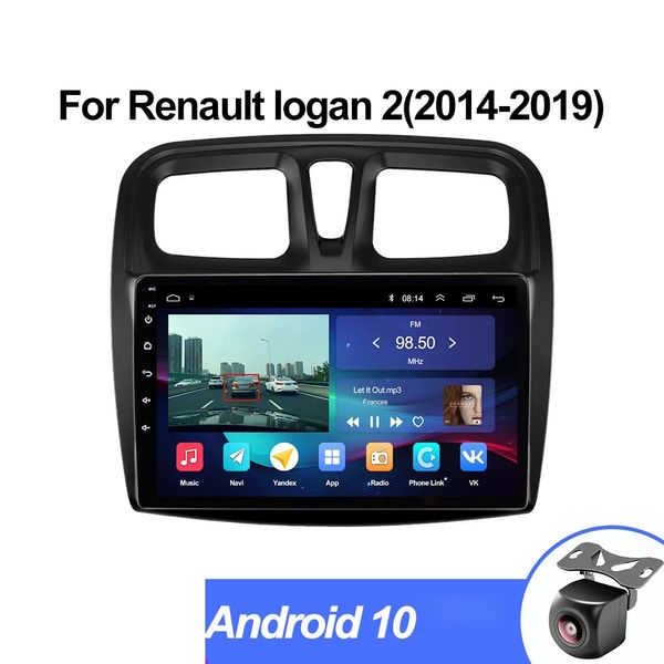 Android 10 carros de estéreo GPS Multimedia Player para Renault Sandero 2014-2017 Suporte SWC Rolhe de direção Controle