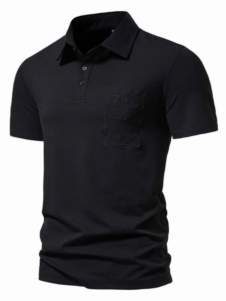 

men letter embroidery polo shirt n8lg#, White;black