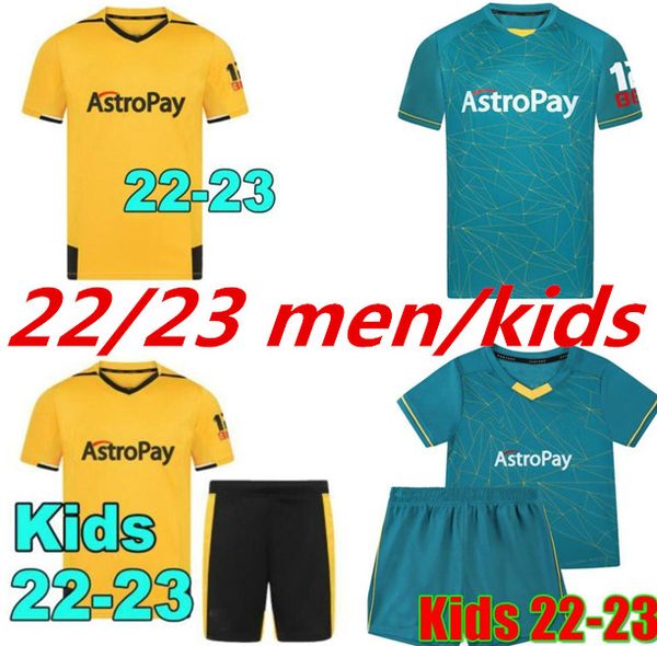 

22 23 wolves soccer jerseys raul semedo neto neves trincao 2022 2023 wanderers j otto podence gibbs hee chan wolverhampton football shirts m, Black;yellow