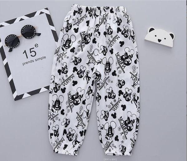 

boys' summer pants, children's ice silk anti mosquito pants, girls' baby summer clothes, children's casual pants, infant, Black