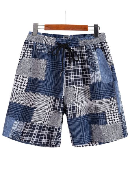 

romwe guys patchwork drawstring shorts x0f1#, White;black