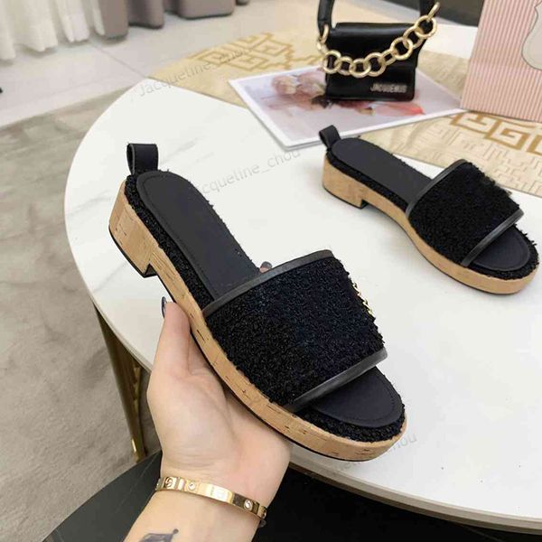 

luxury slippers slides sliders designer beach rubber slides fashion letter buckle scuffs women sandals embroidery slipper, Black
