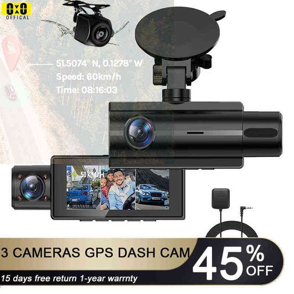GPS Dash Cam Car Car Camers Передняя и задняя камера с кабиной камеры -камера Рекордер Video Recorder Black Box J220601