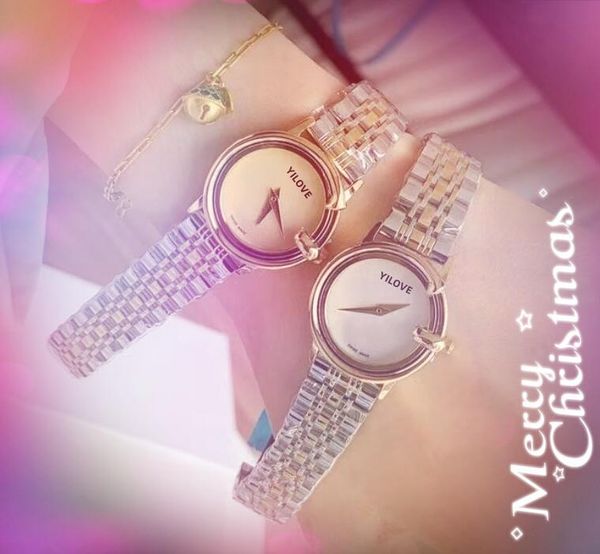 Элегантные браслет из нержавеющей стали из розового золота 37 -мм популярные женские часы Quartz Watches Hip Hop Simple Designer Top Top Clock Часы хорошие столы подарки