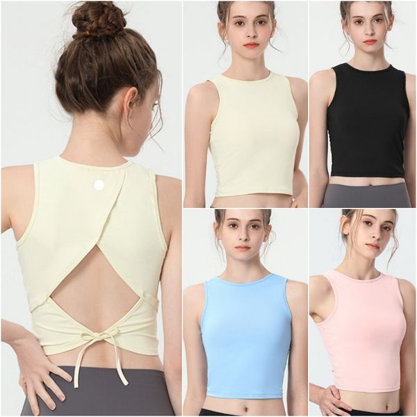

ll-1301 women yoga outfits vest girls running sport ladies casual sportswear gym exercise fitness wear summer sleeveless shirt