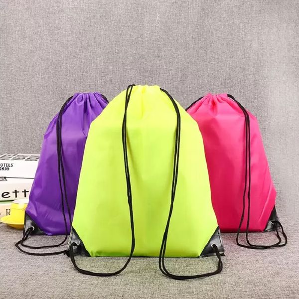 Zaino in nylon Borsa con coulisse per bambini 10 colori Abbigliamento Scarpe Borse Scuola Sport Palestra PE Zaini da ballo