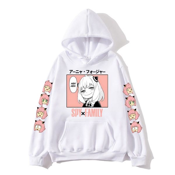 

anya anime spy x family hoodies kawaii cartoon mens/womensweatshirt harajuku couple hoodie plus fashion streetwear, Black