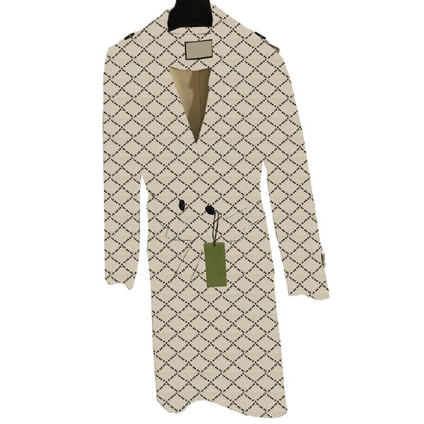 

winter fall long trench coats women letters jackets personality belt designer windbreaker coat, Tan;black