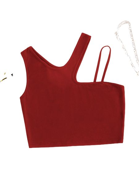 

asymmetrical neck crop g49c#, White