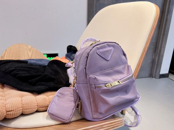 Pra Bag Großhandel Mode -Rucksack für Frauen kommen mit Brieftasche Rucksack Männer Leinwand Umhängetaschen Praktische Reiseback Handtasche Klassischer Messenger Fallschirm Stoff