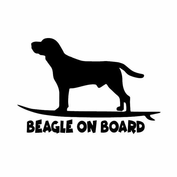 

ofk car sticker beagle on board funny dog window decor vinyl decal.