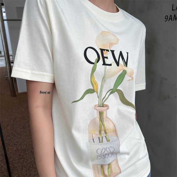 

spring new couple vase neck t-shirt men's women's 80% off factory wholesale, White
