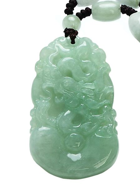 Colares pendentes jadeite jade chineses pingentes de zodíaco de rato vaca dragão havogan cavalo ovelha macaco colar de frango de nascimento ano jadeependente p