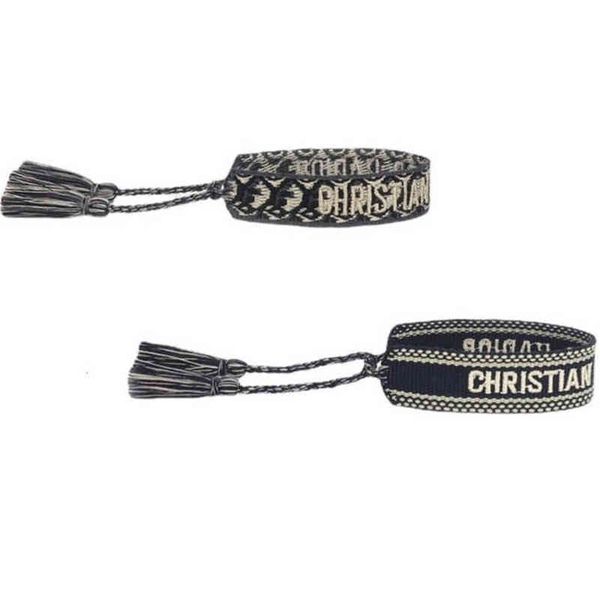 

fashion classic brand bangles jewelry men women handmade cotton signture embroidery luxury bracelets designer woven bangle fabrics bracelet, Black