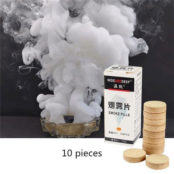 

10pcsbox white smoke cake pills show bomb divine halloween pography aid decoration tool props round party diy decor 220816