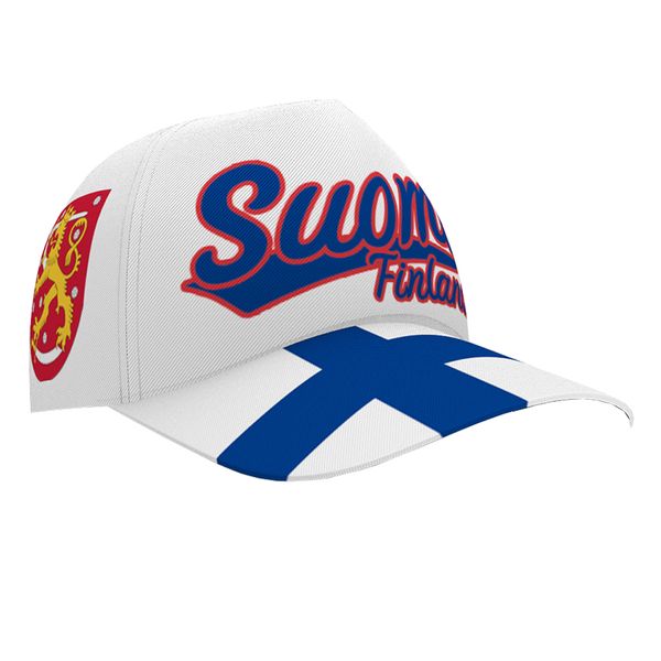 

finland baseball caps 3d custom name team logo fi suomi hat fin country travel finnish nation swedish fishing flag headgear, Blue;gray