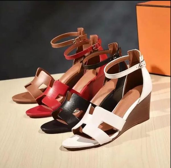 

summer women sandals ladies high heel wedges shoes fashion casual roundtoe platform shoes womens, Black