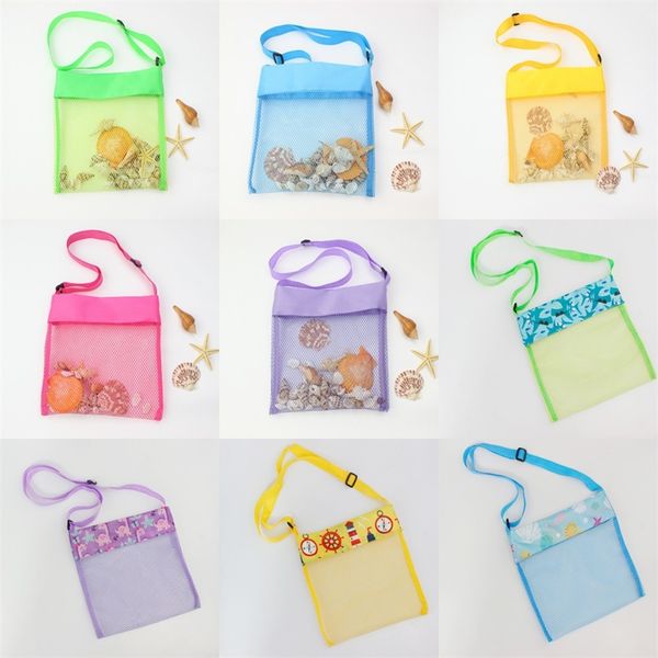 

colorful childrens beach backpacks shell bag adjustable shoulder strap toy storage net bags large capacity diagonal package 3 5ls d3