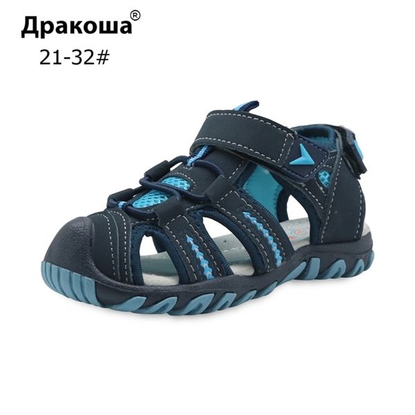 

apakowa brand summer children beach boys sandals kids shoes closed toe arch support sport sandals for boys eu size 21-32 220524, Black;red