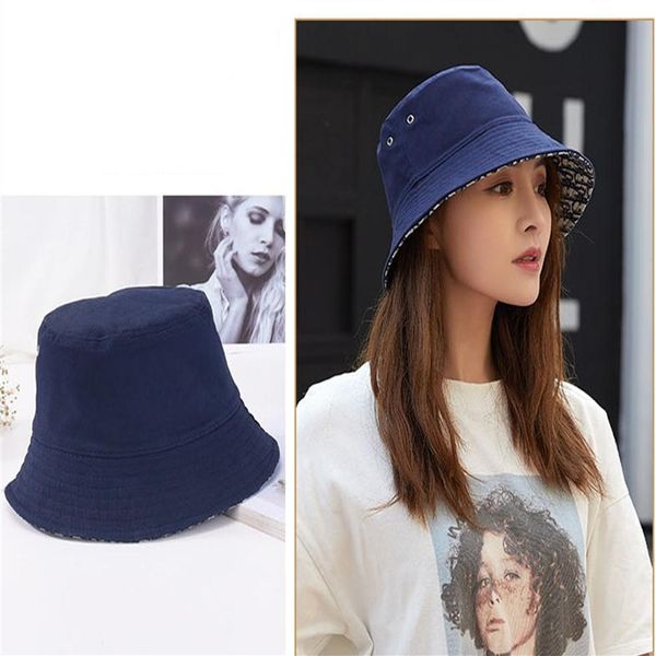 

designers oblique bucket hat double sided narrow brim outdoor sun casquette dress fitted hats wide sunscreen cotton fishing beach 231z, Blue;gray