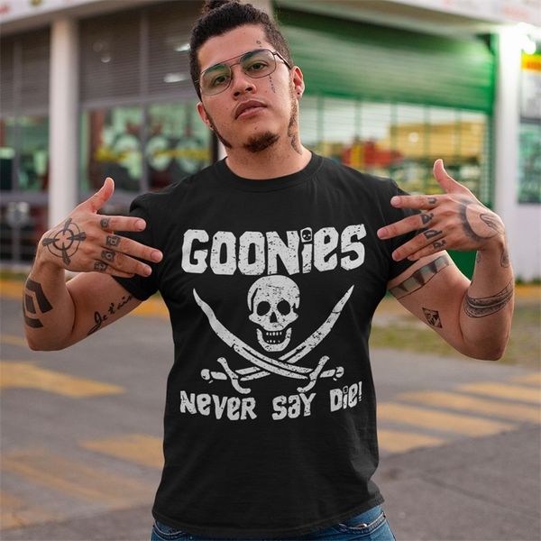 Goonies T Shirt Goonies T-Shirt Kısa kollu grafik tee gömlek eğlenceli yüzde 100 pamuklu plaj erkek büyük tshirt 220507