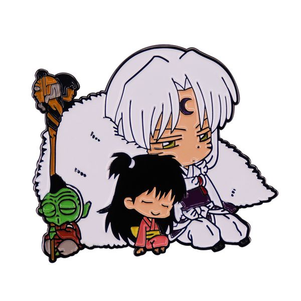 

anime inuyasha hard enamel pins collect your highness sesshomaru metal cartoon brooch backpack hat bag collar lapel badges, Blue