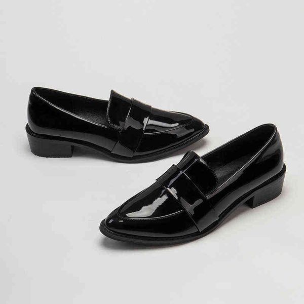 

dress shoes women british style small leather shoes pointed high heels platform loafers sandals 220318, Black