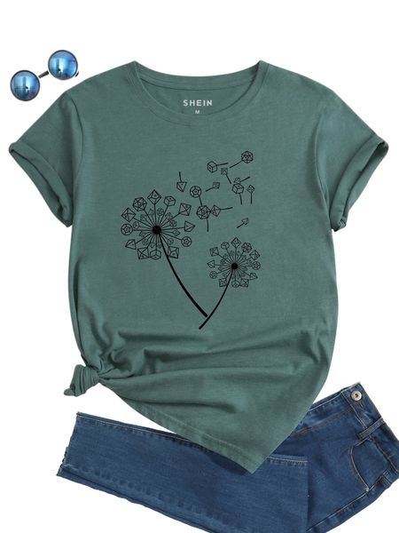 

dandelion and geo print tee j7oz#, White
