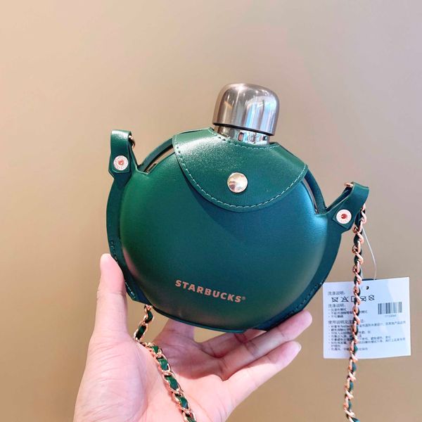 

starbucks cup 2021 limited 50th anniversary vintage gold round goddess chain stainless steel kettle with cup cover