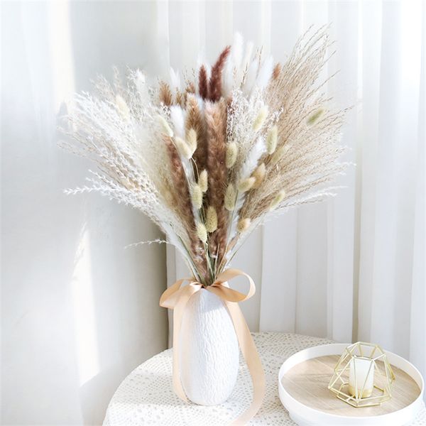 

natural reed flower bouquet,dried pampas grass pampass branches arrangement wedding kitchen decor droogbloemen for home decoration