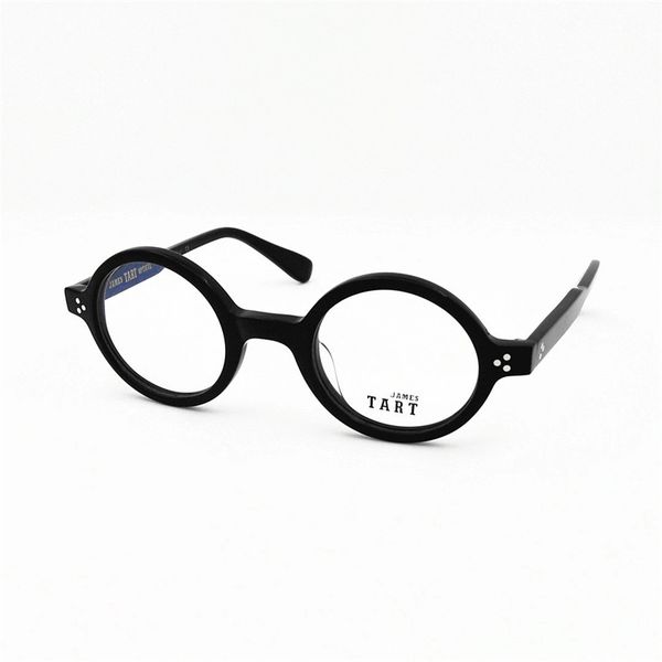 

james tart 303 optical eyeglasses for retro style anti-blue light lens plate round full frame with box, White;black