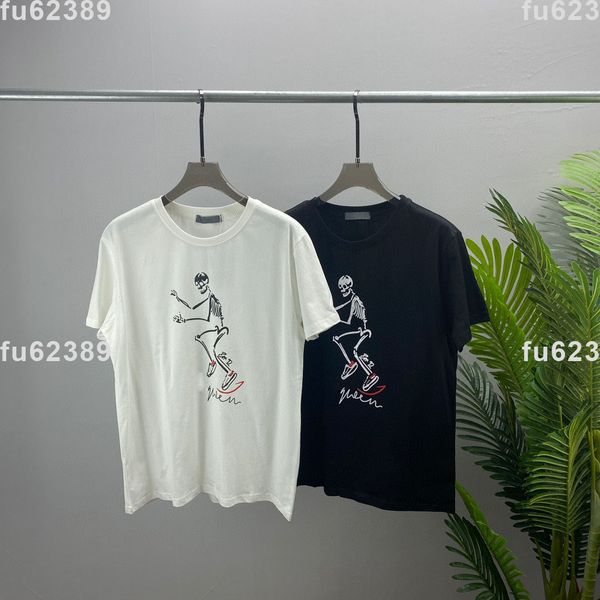 

22ss designer tide t shirts chest letter sweatshirts laminated print short sleeve high street loose oversize casual t-shirt 100% pure cotton, Black