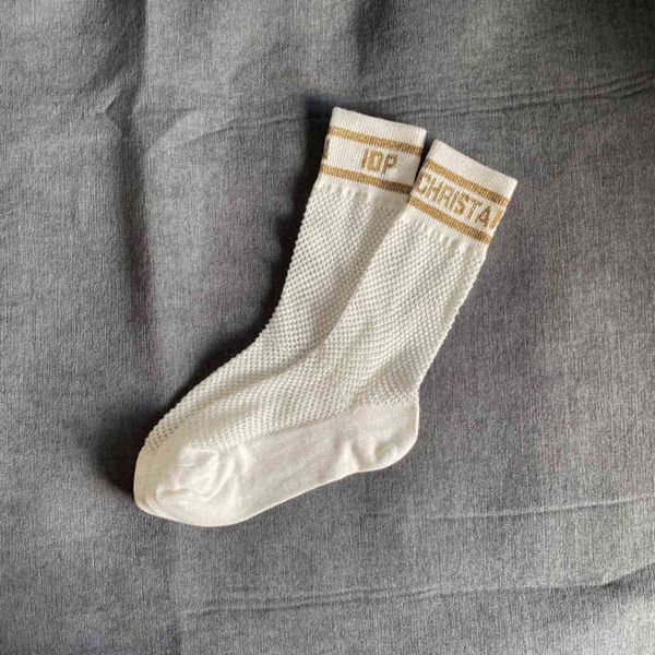 

womens spring summer classic hosierys brand d's sock fashion hollow letter tube love style socks mercerized wool female hosiery thin co, Black;white