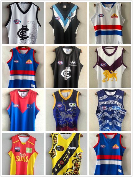 

presell 2021 2022 afl western bulldogs rugby jerseys 21 22 richmond brisbane lions port adelaide hawthorn essendon melbourne crows gws giant, Black;gray