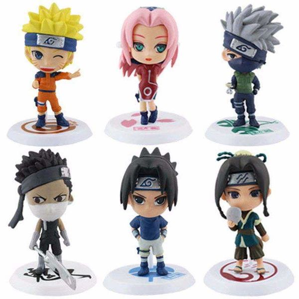 

huiya01 6pcs/set anime boruto cartoon q version kakashi sakura sasuke action figure t30 q0722