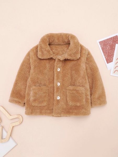 

toddler boys double pocket teddy coat she, Blue;gray