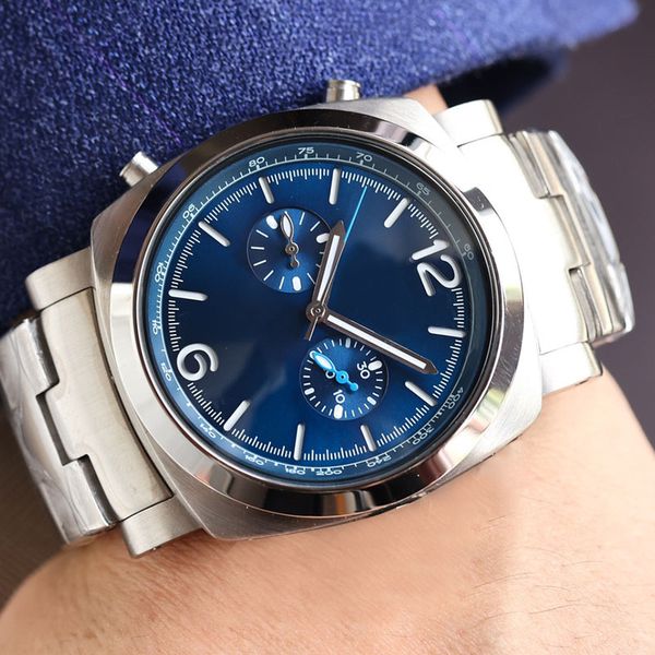 

movement watch automatic mechanical watches mens watches business wristwatch 47mm designer wristwatches stainless steel case montre de luxe, Slivery;brown