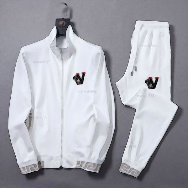 

s classic printing two pieces outfits mens tracksuit sweat suits sports suit men hoodies jackets jogger sporting casual sets 8oad, Gray