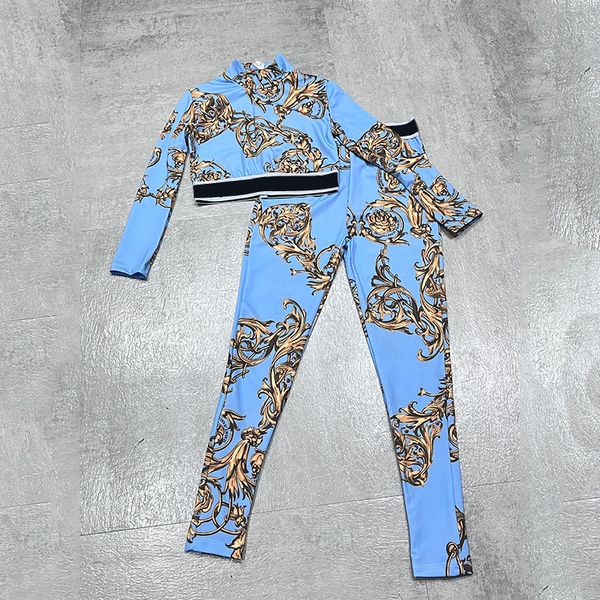 

designers clothes women's tracksuits yoga set sports fitness print suits crop leggings outdoor outfits pant fashion woman sweatsuits, Gray